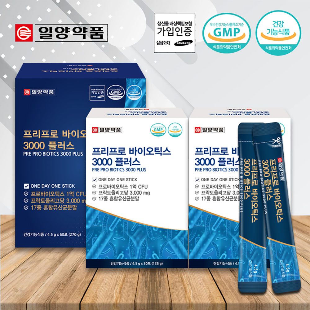 일양약품 프리프로 바이오틱스 3000 플러스 4.5g x 60포 (2개월분)