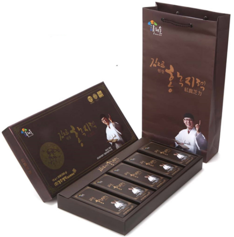 청해솔 김오곤원장 홍녹지력 1box (10g X 30포)+정품쇼핑백 2박스