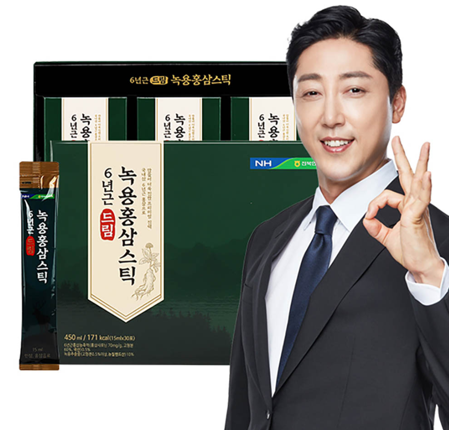 전북인삼농협 드림 녹용 홍삼스틱 (15ml x 30포/선물용 쇼핑백 포함) 2박스