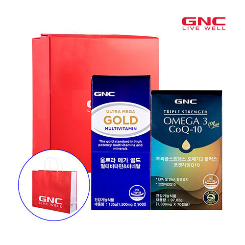 GNC 남녀공용건강세트(울트라메가골드 90정 90일분 * 트리플스트렝스오메가3 코엔자임 Q10 70캡슐 70일분)